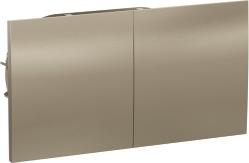 Розетка с заземлением Systeme Electric AtlasDesign 1-м. 2 мод. сдвижная крышка шампань картинка